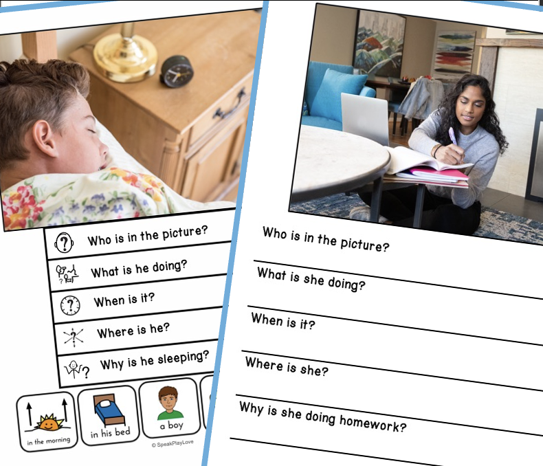 wh questions picture scenes for speech therapy